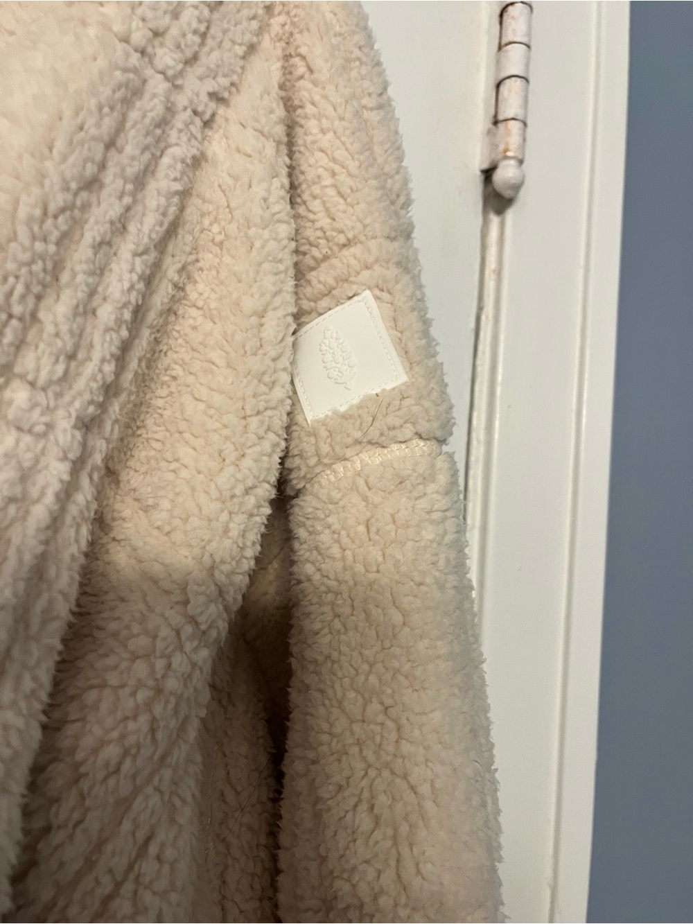 Free People FP Movement Outward Bounds Fleece Cream White Bomber Zip Up L - Picture 6 of 7